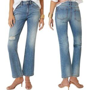 Anthropologie Pilcro Yaya Kick Flare Medium Vintage Wash Jeans sz 28P
